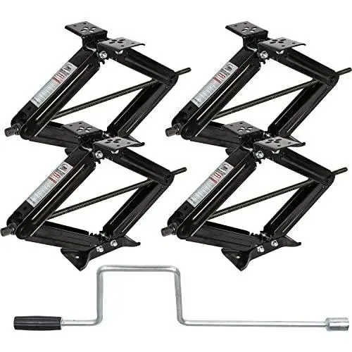 Weize RV Trailer Camper Stabilizer Leveling Scissor Jacks with Handle-24"- 5000lbs - Set Of 4 Weize RV Trailer Camper Stabilizer Leveling Scissor Jacks with Handle-24"- 5000lbs - Set Of 4