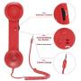 Cell Phone Handset,Retro Telephone Handset Anti Radiation Receivers 3.5MM for iPhone iPad,Mobile Phones,Computer Black (Red)