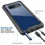 Samsung Galaxy Note 8 Cell Phone Case - Ultra Thin Clear Cover with Built-in Anti-Scratch Screen Protector, Full Body Protective Shock Drop Proof Impact Resist Extreme Durable Case, Black/Grey