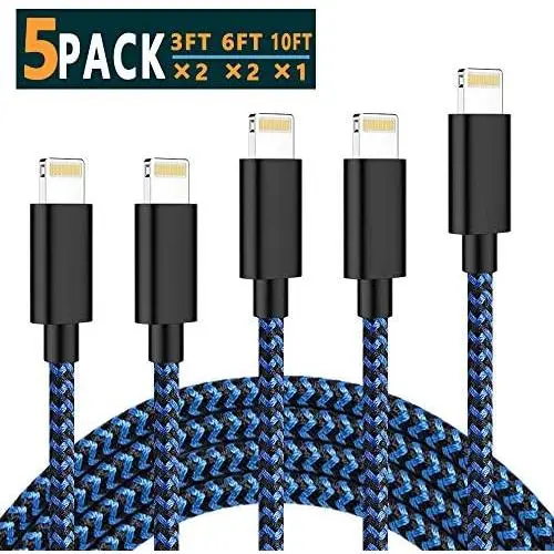 iPhone Charger Cable, Lightning Cable MFi Certified Nylon Braided iPhone Charger Cable Fast Charging Cable Lead for iPhone iPhone Charger Cable, Lightning Cable MFi Certified Nylon Braided iPhone Charger Cable Fast Charging Cable Lead for iPhone
