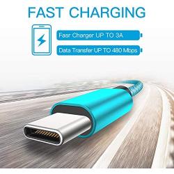 USB C Cable, MARGE PLUS Type C Charging Cable 3 Pack (6Ft) Braided Fast Charging Cord Compatible with Samsung Galaxy A20 A50 A51 A71 A10 A10e S10 S20 Plus Note10, LG Stylo 5 4,and Other USB C Device