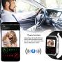 Padgene Bluetooth Smartwatch,Touchscreen Wrist Smart Phone Watch Sports Fitness Tracker with SIM SD Card Slot Camera Pedometer Compatible with iPhone iOS Android for Kids Men Women (Black Silver)