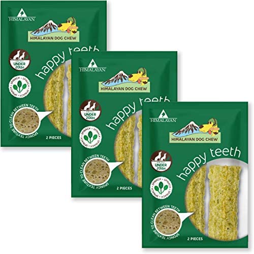 Happy Teeth Natural Cheese Dog Chews | Veggie Flavor - Small | | Dental Chew | Protein Rich | Gluten Free - Lactose Free - Wheat Free - Soy Free| 2 Chews per Resealable Pouch | 3 Pouches per Pack