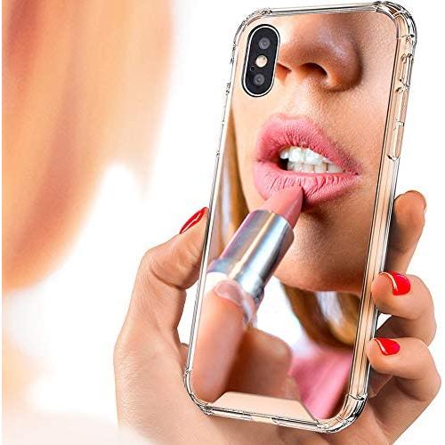 iPhone Xs/X Cute Mirror Case for Women/Girls, Luxury Cool Cell Phone Case, New Protective and Shockproof Cover (Rubber) for Teen, Pretty Case with Wireless Charging Compatible