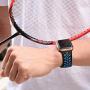 EXCHAR Sport Band Compatible with Apple Watch Band 40mm Series 5/4 Breathable Soft Silicone Replacement Wristband Women and Men for iWatch 38mm Series 3/2/1 Nike+ All Various Styles S/M Black Bule