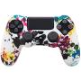 MeterMall Electronic Gamepad Camouflage Case Graffiti Studded Dots Silicone Rubber Gel Skin for Sony PS4 Slim/Pro Controller Cover Case for Dualshock4