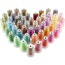 New brothread 50 Colors Variegated Polyester Embroidery Machine Thread Kit 500M (550Y) Each Spool for Brother Janome Babylock Singer Pfaff Bernina Husqvaran Embroidery and Sewing Machines