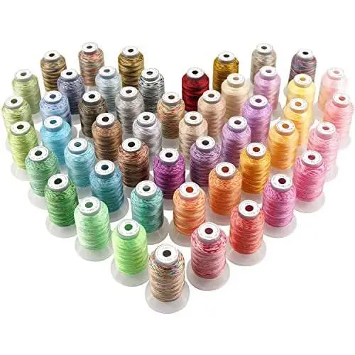 New brothread 50 Colors Variegated Polyester Embroidery Machine Thread Kit 500M (550Y) Each Spool for Brother Janome Babylock Singer Pfaff Bernina Husqvaran Embroidery and Sewing Machines New brothread 50 Colors Variegated Polyester Embroidery Machine Thread Kit 500M (550Y) Each Spool for Brother Janome Babylock Singer Pfaff Bernina Husqvaran Embroidery and Sewing Machines