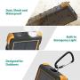 Solar Power Bank, 25000mAh RAVPower Solar Phone Charger with 3 USB Ports, External Battery Pack with Micro USB & USB C Inputs, Outdoor Portable Charger with Flashlight - Shock, Dust & Waterproof