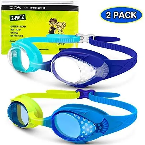 OutdoorMaster Kids Swim Goggles 2 Pack - Quick Adjustable Strap Swimming Goggles with Clear/Tinted Lens 3D SNUG Fit Anti-Fog Waterproof 100% UV Protection for Child Teens Toddler Age (3-16) OutdoorMaster Kids Swim Goggles 2 Pack - Quick Adjustable Strap Swimming Goggles with Clear/Tinted Lens 3D SNUG Fit Anti-Fog Waterproof 100% UV Protection for Child Teens Toddler Age (3-16)