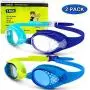 OutdoorMaster Kids Swim Goggles 2 Pack - Quick Adjustable Strap Swimming Goggles with Clear/Tinted Lens 3D SNUG Fit Anti-Fog Waterproof 100% UV Protection for Child Teens Toddler Age (3-16) OutdoorMaster Kids Swim Goggles 2 Pack - Quick Adjustable Strap Swimming Goggles with Clear/Tinted Lens 3D SNUG Fit Anti-Fog Waterproof 100% UV Protection for Child Teens Toddler Age (3-16)