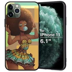 XIX iPhone 11 Case African American Afro Girls Women Slim Fit Shockproof Bumper Cell Phone Accessories Thin Soft Black TPU Protective Apple iPhone 11 Cases (02)