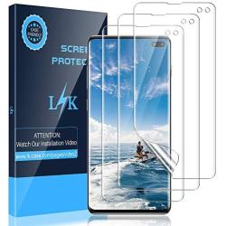 LK [3 Pack] Screen Protector for Samsung Galaxy S10 Plus / S10+, [Ultrasonic Fingerprint Compatible][Flexible Film] HD Clear, Anti-Scratch, Case Friendly