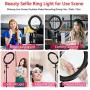 Ring Light with Tripod Stand Phone Selfie Kit - 8 inch LED Circle Lights for Makeup Blog YouTube Video Photo Camera Studio Lighting Work with iPhone iPad Tablet Android Phones