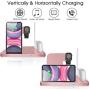 Wireless Charger, QI-EU 4 in 1 Qi-Certified Fast Charging Station Compatible Apple Watch Airpods Pro iPhone 11/11pro/X/XS/XR/Xs Max/8/8 Plus, Wireless Charging Stand Compatible Samsung Galaxy S20/S10