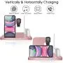 Wireless Charger, QI-EU 4 in 1 Qi-Certified Fast Charging Station Compatible Apple Watch Airpods Pro iPhone 11/11pro/X/XS/XR/Xs Max/8/8 Plus, Wireless Charging Stand Compatible Samsung Galaxy S20/S10