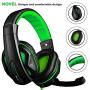 Gaming Headset,DLAND 3.5mm Wired Bass Stereo Noise Isolation Gaming Headphones with Mic for Laptop Computer, Cellphone, PS4 and so on- Volume Control (Black and Green)