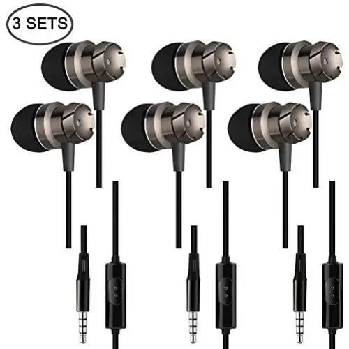 3 Packs Earbud Headphones with Remote & Microphone, SourceTon in Ear Earphone Stereo Sound Noise Isolating Tangle Free for Smartphones, Laptops, Gaming, Fits All 3.5mm Interface Device 3 Packs Earbud Headphones with Remote & Microphone, SourceTon in Ear Earphone Stereo Sound Noise Isolating Tangle Free for Smartphones, Laptops, Gaming, Fits All 3.5mm Interface Device