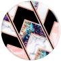 Trendy Chic Geometric-Marble Pink Black White and Rose-Gold PopSockets Grip and Stand for Phones and Tablets