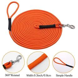 Vivifying Dog Check Cord, 20FT/6M Floatable Long Dog Training Rope with Handle for Beach, Lake