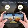 [1 Pair ] Mobile Game Controller Trigger for iPhone Android, PUBG Cellphone Gaming Joystick 4 Fingers Operation, with Sensitive Shoot Aim Keys for Fornite/Knives Out/Rules of Survival