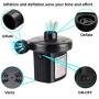 Rongyuxuan Electric Air Pump for Inflatables, 2 in 1 Portable Quick-Fill Air Pump,110V AC & 12V DC Inflator Deflator for Air Mattress, Swimming Rings, Airbeds, Water Toys, with 3Nozzles,Storage Bag