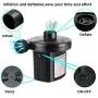 Rongyuxuan Electric Air Pump for Inflatables, 2 in 1 Portable Quick-Fill Air Pump,110V AC & 12V DC Inflator Deflator for Air Mattress, Swimming Rings, Airbeds, Water Toys, with 3Nozzles,Storage Bag