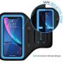 LOVPHONE iPhone 11 Pro/iPhone 11/iPhone XR Armband, Sport Running Workout Exercise Cell Phone Case with Holder & Card Slot,Fingerprint Sensor Access Supported and Sweat-Proof (Bule)