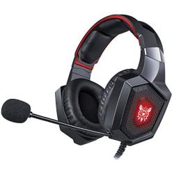ONIKUMA K8 Gaming Headset, Stereo Headphones with Crystal Clear Sound, LED Lights, Noise-canceling Microphone, for Playstation 4/Xbox One S/Nintendo Switch/PC/Laptop/Tablet/Mobile Phone