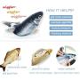 LECHONG 2 Pack Electric Moving Fish Cat Toys for Indoor Cats, Realistic Interactive Cat Toys Wagging Fish Cat Toy Catnip Kicker Toys Funny Kitten Toy for Biting Chewing and Kicking