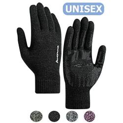 HONYAR (Upgraded) Winter Knit 360° Whole Palm Touchscreen Gloves for Men and Women with Anti-Slip Grip and Warm Soft Lining