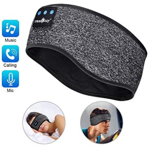 Sleep Headphones Bluetooth Sports Headband, Wireless Music Headband Headphones, IPX6 Waterproof Headphones with Mic for Sleeping Workout Running Insomnia Side Sleepers Travel AMSR Yoga Meditation