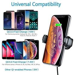 ABLEGRID Wireless Car Charger, 10W/7.5W Qi Fast Charging Air Vent Car Mount Phone Holder for iPhone Xs/Xs MAX/X/XR/8+/8 Galaxy S10+/S10/S9+/S9/S8+/S8 and More