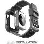 SUPCASE [Unicorn Beetle Pro] Case for Apple Watch 3, Rugged Protective Case with Strap Bands for Apple Watch Series 3 2017 Edition [42mm, Compatible with Apple Watch 42mm 2015 2016 ] (Black)