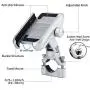 vicelecus Motorcycle Phone Mount, Adjustable Anti Shake Metal Bike Phone Holder for iPhone X/8/7/6 Plus Samsung Galaxy S9/S8/S7/S6 GPS, Holds Devices up to 3.7&quot Width (Silver)