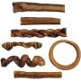 Bully Stick Variety Pack for Dogs | Best Mix of Natural Low-Odor Beef Stix | Pizzle Dental Treat Chews: Straight, Braided, Ring, Spring, Barbell, Pretzel, etc.