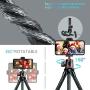 Phone Tripod, Flexible Cell Phone Selfie Stick Tripod, Camera Octopus Tripod Stand Holder with Wireless Remote and Foldable Phone Clip, Compatible with iPhone/Android/DSLR/GoPro Camera