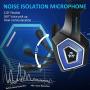 STOON Gaming Headset, for Xbox One PS4 Headset with Noise Canceling Microphone & LED Light, Over-Ear Gaming Headphones with Soft Memory Earmuffs for PC, Mac, Laptop, Nintendo Switch