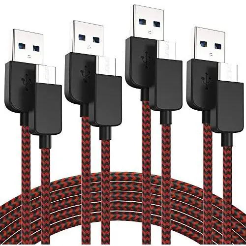 USB Type C Cable 3A Fast Charging 4-Pack (3/6/6/10 FT) Premium Nylon Braided, Compatible Samsung Galaxy S10 S9 S8 Plus Note 10 9 8,Moto Z Z3,LG V50 G8,Other USB C Devices(Red) USB Type C Cable 3A Fast Charging 4-Pack (3/6/6/10 FT) Premium Nylon Braided, Compatible Samsung Galaxy S10 S9 S8 Plus Note 10 9 8,Moto Z Z3,LG V50 G8,Other USB C Devices(Red)