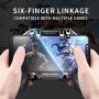 Newseego Mobile Game Controller, [Upgrade] 6 Finger Trigger Phone Controller Gamepad with Cooling Gamepad for Shooter Sensitive Aim Trigger for Android & iOS for Knives Out/Rules of Survival