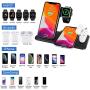 Wireless Charger,4 in 1 Wireless Charging Station Compatible for iPhone SE 2020/11/11 Pro Max/XR/XS Max/Xs/X,Wireless Charger Stand for iWatch 5/Airpods Pro,for Samsung S20/S10(No AC Adapter)