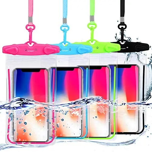 FITFORT 4 Pack Universal Waterproof Case Cell Phone Dry Bag/Pouch for iPhone X 8 7 6 6S Plus Galaxy S8/S7 Edge/S6 Note4 LG G5 Up to 5.5Inches(Black+Blue+Green+Rose Red) FITFORT 4 Pack Universal Waterproof Case Cell Phone Dry Bag/Pouch for iPhone X 8 7 6 6S Plus Galaxy S8/S7 Edge/S6 Note4 LG G5 Up to 5.5Inches(Black+Blue+Green+Rose Red)