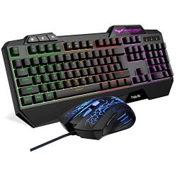 HAVIT Gaming Keyboard Mouse Headset & Mouse Pad Kit, Rainbow LED Backlit Wired, Over Ear Headphone with Mic for PC, Computer, Xbox ONE & PS4, Tablet, Mobile Phones