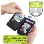Cell Phone Wallet for Back of Phone, Stick On Wallet Credit Card ID Holder with RFID Protection Compatible with iPhone, Galaxy & Most Smartphones and Cases