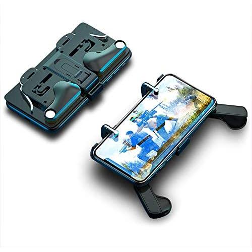 Mobile Game Controller Phone Case with Trigger for Call of Duty/Fortnite/PUBG | Portable Foldable Metal Triggers + Gaming Grip Handle | Compatible with iPhone and Android Phones