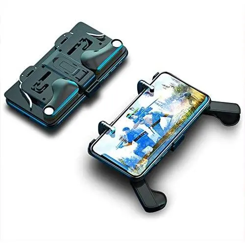 Mobile Game Controller Phone Case with Trigger for Call of Duty/Fortnite/PUBG | Portable Foldable Metal Triggers + Gaming Grip Handle | Compatible with iPhone and Android Phones