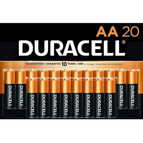 Duracell - CopperTop AA Alkaline Batteries - long lasting, all-purpose Double A battery for household and business - 20 Count Duracell - CopperTop AA Alkaline Batteries - long lasting, all-purpose Double A battery for household and business - 20 Count