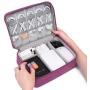 Portable Electronic Organizer Travel Accessories Cable Bag Universal Cord Storage Case Carrying for Charging Cable, Cell Phone, Power Bank,Mini Tablet(Pink)