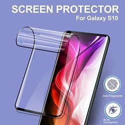 Yersan [2 Pack] Screen Protector for Samsung Galaxy S10 (Ultrasonic Fingerprint Compatible) (3D Full Edge Covered) Anti-Scratch Case Friendly Touch Sensitive Protective Film for Samsung Galaxy S10