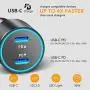 [2020 Latest] USB C PD Car Charger, POWLAKEN 36W 2-Port Fast PD Car Charger with Dual 18W Power Delivery for iPhone 11/11 Pro/11 Pro Max, Galaxy Phone and More (USB C to C & Lightning Cable Included)